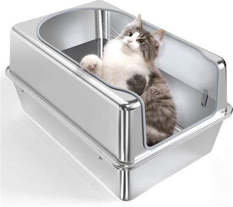 best cat litter box stainless steel|stainless steel litter box alternative.